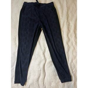 Athleta Brooklyn size 8 joggers blue black snakeskin print elastic waist comfort